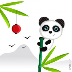 Coupon Polycoton "Panda sur...