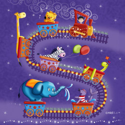 Coupon Polycoton "Train...