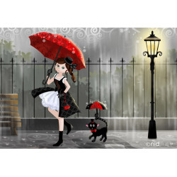 Coupon Polycoton"Promeneuse...