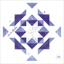 Coupon polycoton "Dans les étoiles" de l'Atelier Loon T15 - EN STOCK