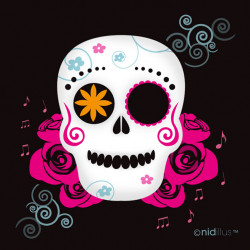 "Crâne Mexicain fleuri"...