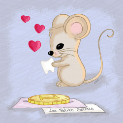 Coupon Minky "La Petite Souris" T23 -bleu en stock