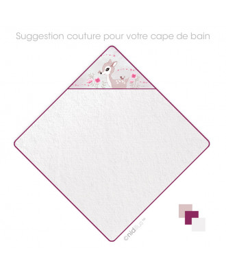Coupon Cape de bain pour bébé "Faon et fleurs"- PRECOMMANDE