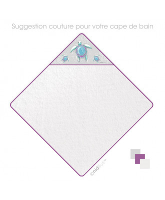 Coupon Cape de bain pour bébé "Tortue de mer"- PRECOMMANDE