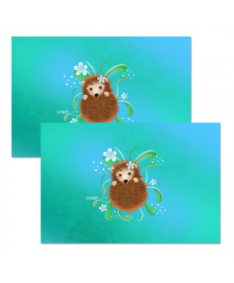 Tissu Chaussons bébé "Hérisson" - Coupon Velours souple - En stock