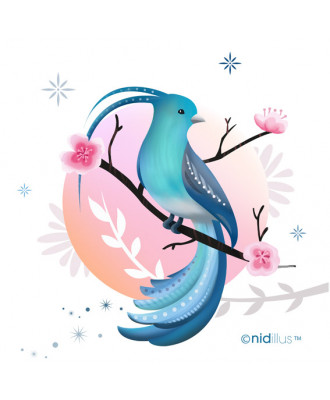 Coupon Polycoton "L'oiseau...