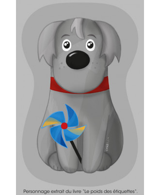 1 Coupon de tissu polycoton Chenapan le chien issu du livre "Le poids des étiquettes" - T29 en stock