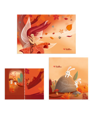 Kit Tissus "Housse de bouillotte- Fée de l'automne" Velours souple - En stock