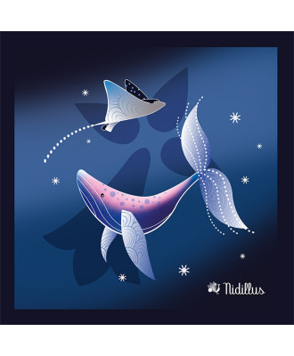 T15- " Baleine de Bretagne- Version foncée" -Coupon Velours souple - En stock