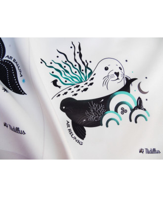 T15- "Phoques de Molène - Bretagne" Coupon Velours souple - En stock