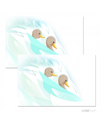 Tissu Chaussons bébé "Cygnes" - Coupon Velours souple - En stock