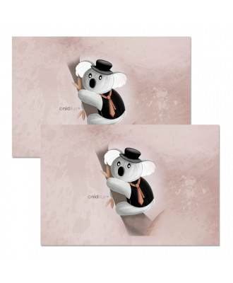 Tissu chaussons de bébé "Koala beige" - Coupon Velours souple - En stock