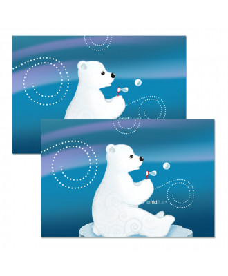Tissu Chaussons de bébé "Ours blanc"- Coupon Velours souple - En stock