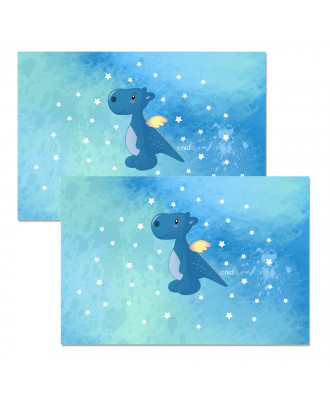 Tissu Chaussons de bébé "Petit Dragon bleu"- Coupon Velours souple - En stock