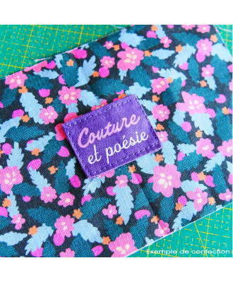6 Etiquettes à coudre "Good vibes" - "Couture addict" - "Fan de couture"...Coupon Coton Bio 185 gr - en stock