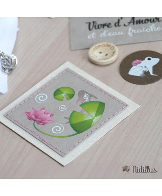 Assortiment Couture créative Etiquettes + zip - Thème: Nénuphar