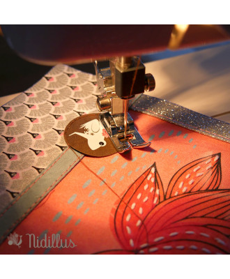 Assortiment Couture créative Etiquettes + zip rose - Thème: Nénuphar