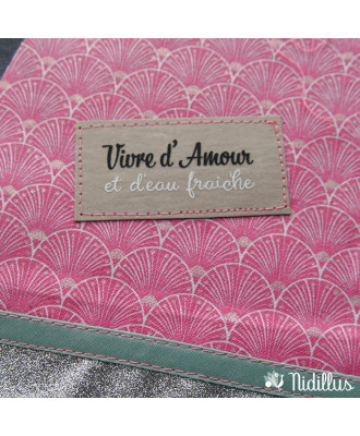 Assortiment Couture créative Etiquettes + zip rose - Thème: Nénuphar