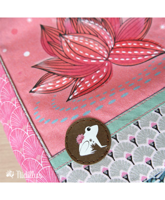 Assortiment Couture créative Etiquettes + zip rose - Thème: Nénuphar