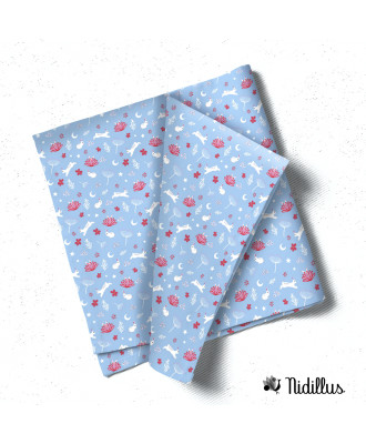 Tissu motifs "Lapin et...