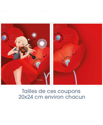 Collection "La violoniste aux coquelicots" - 21 coupons illustrés - Précommande