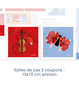 Collection "La violoniste aux coquelicots" - 21 coupons illustrés - Précommande