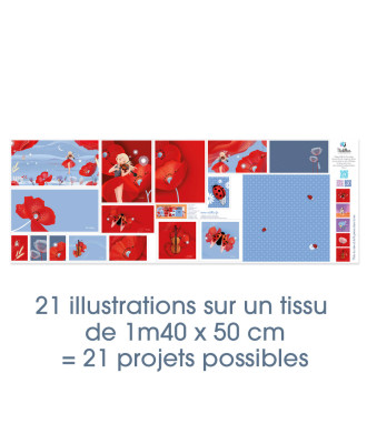 Collection "La violoniste aux coquelicots" - 21 coupons illustrés - Précommande