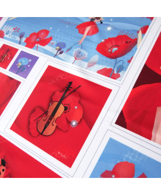 Collection "La violoniste aux coquelicots" - 9 coupons illustrés - En stock