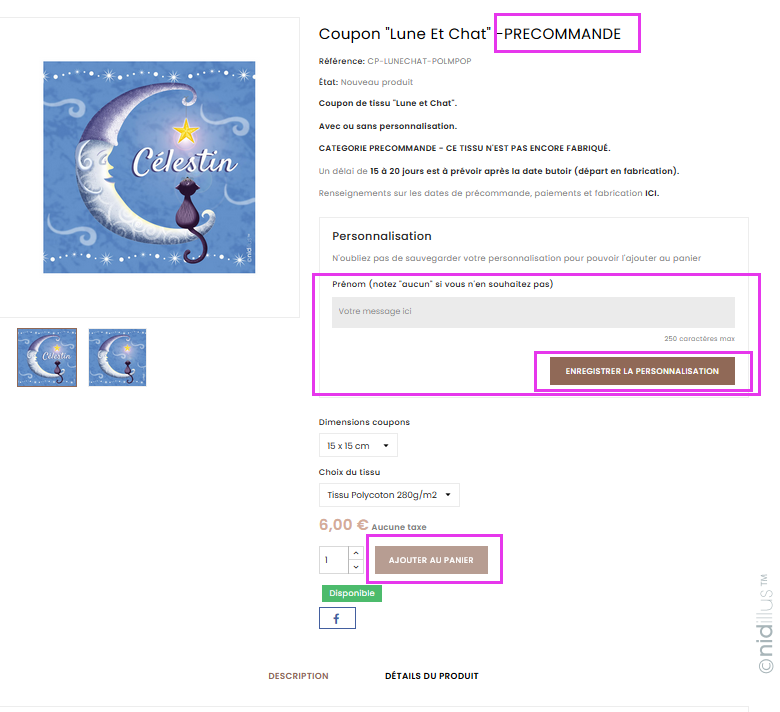 personnalisation prenom