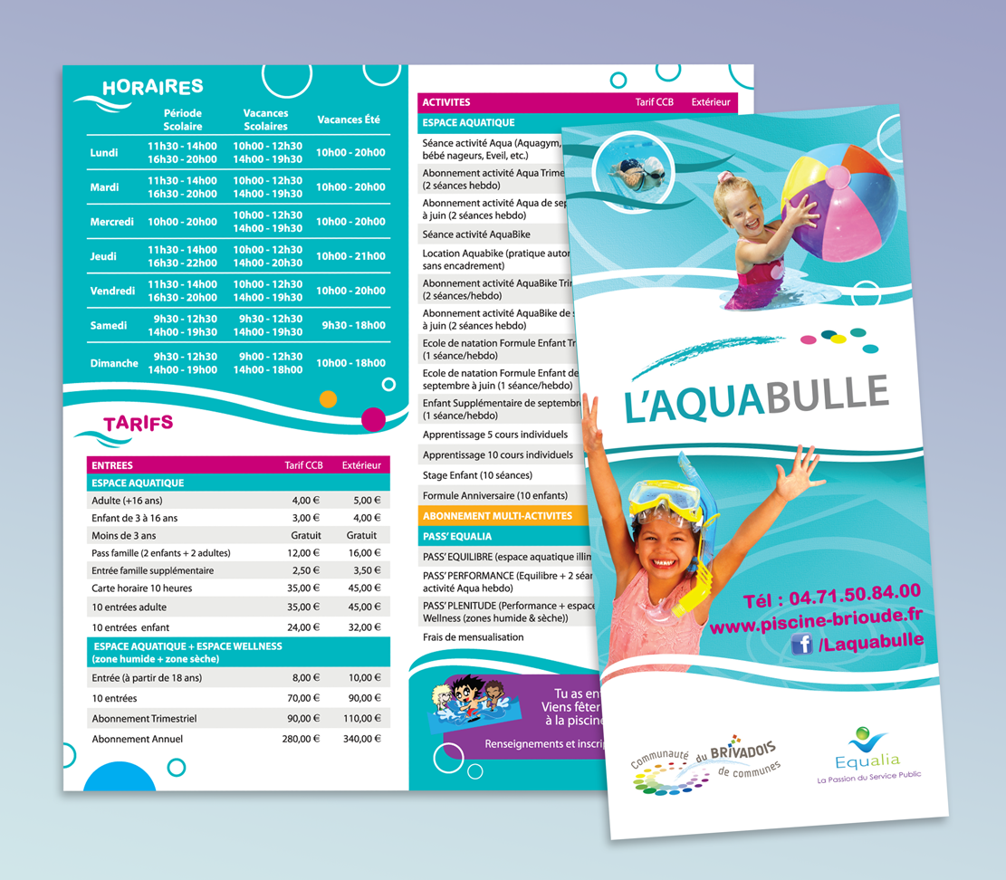 depliant piscine graphiste freelance clisson montaigu